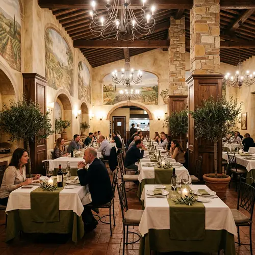 Elegant Indoor Italian Restaurant Ambiance