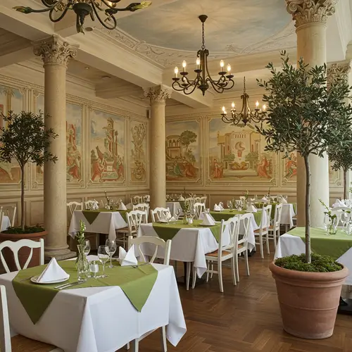 Elegant Indoor Italian Restaurant Ambiance