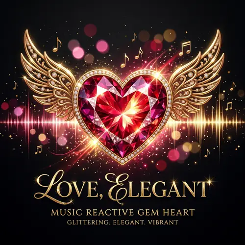 Elegant Love Concept with Glittering Heart Logo