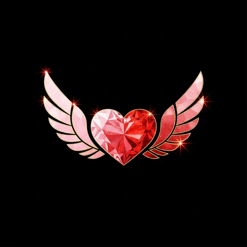Elegant Love Concept with Glittering Heart Logo