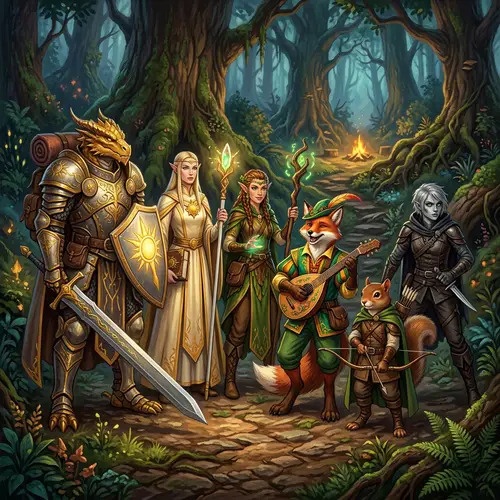 Adventurous Fantasy Party: D&D Character Guide