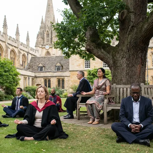 Professors Meditating at Oxford University