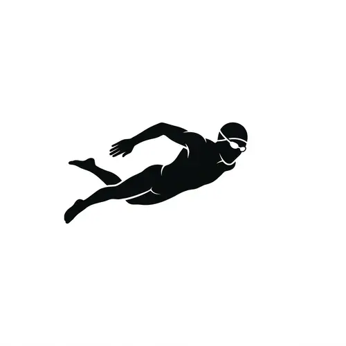 Elite Olympic Swimmer Silhouette Element