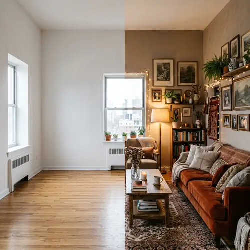 Vacant vs Cozy Apartment Decor: A Visual Contrast