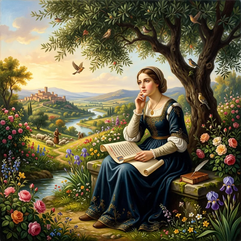 Renaissance Painting of Happiness and Contemplation