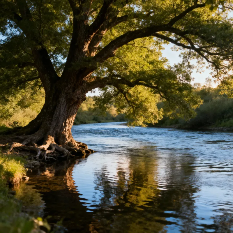 Majestic Tree Overlooking a Serene River