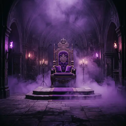 Purple Foggy Room with King Chair