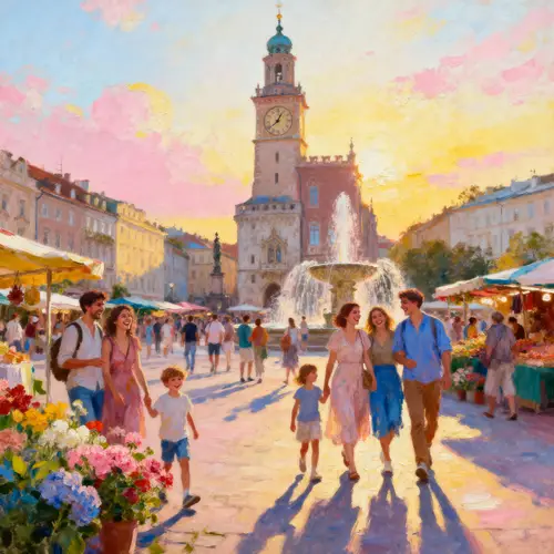 A Smile Brings Landmarks to Life: Joyful City Scenes