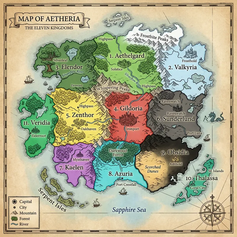 Explore the Eleven Kingdoms of the Flowing Spires