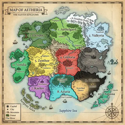 Explore the Eleven Kingdoms of the Flowing Spires