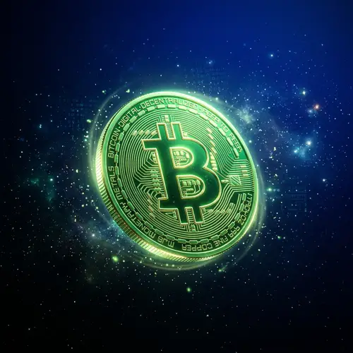 Shiny Green Bitcoin Coin - Detailed View & Design | Website