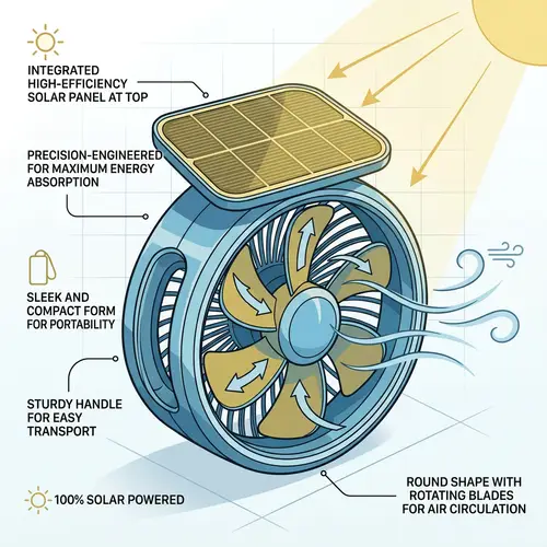 Portable Solar-Powered Fan Design Concept