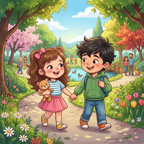 Cute Cartoon Girl and Boy - Adorable Illustrations