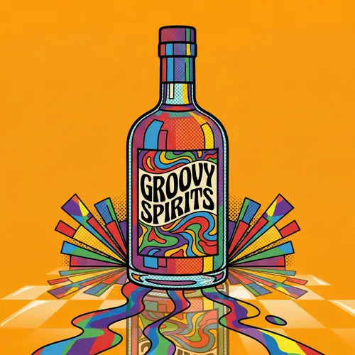 Vibrant Pop Art Spirit Bottle Design