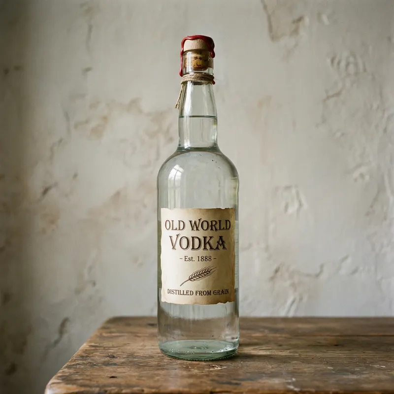 Vintage Style Simple Vodka Bottle - Elegance in Simplicity
