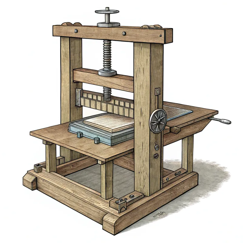 Movable Type Press Sketch: Art & Design