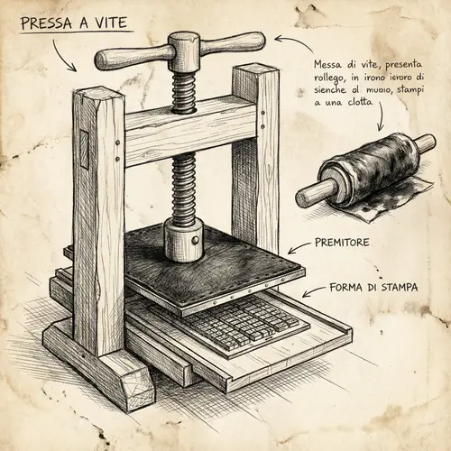 Movable Type Press Sketch: Art & Design