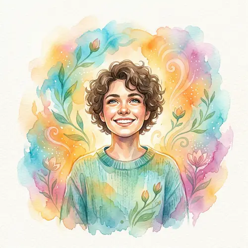 Vibrant Watercolor Art: Self-Improvement & Positivity