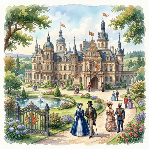 Majestic Royal Palace Watercolor Painting