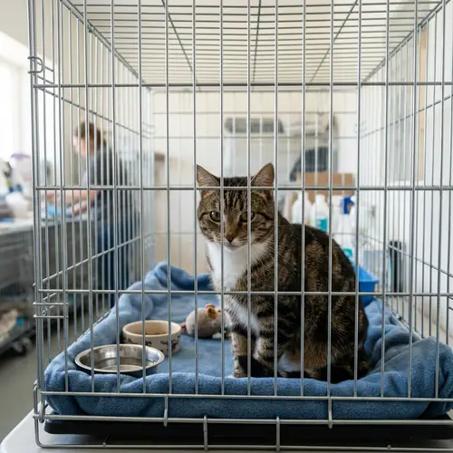 Cat in Cage - Captivating Image