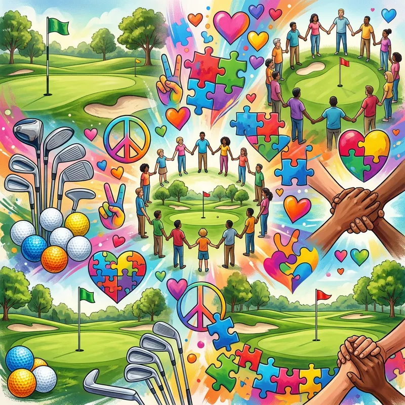 Vibrant Golf and Unity Collage Background