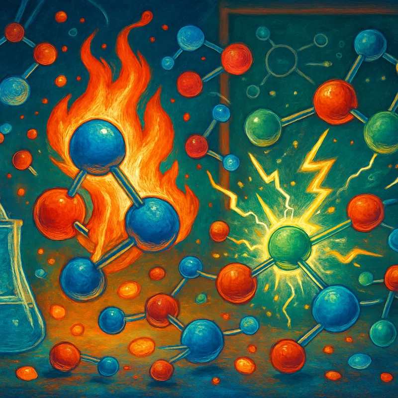 Dynamic Chemical Energy Illustration in Science Dynamic Chemical Energy Illustration in Science