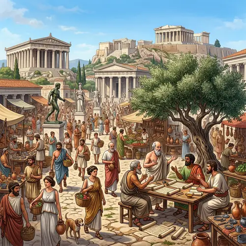 Ancient Greek Civilization: Agora, Temples, Statues & Philosophers