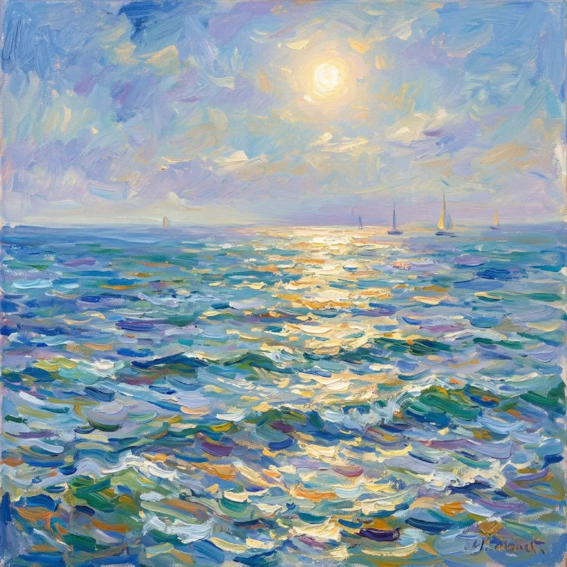 Ocean Impressionism: Serene Landscape Art