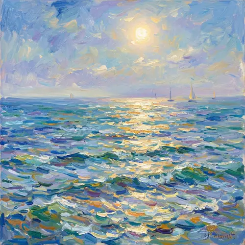 Ocean Impressionism: Serene Landscape Art