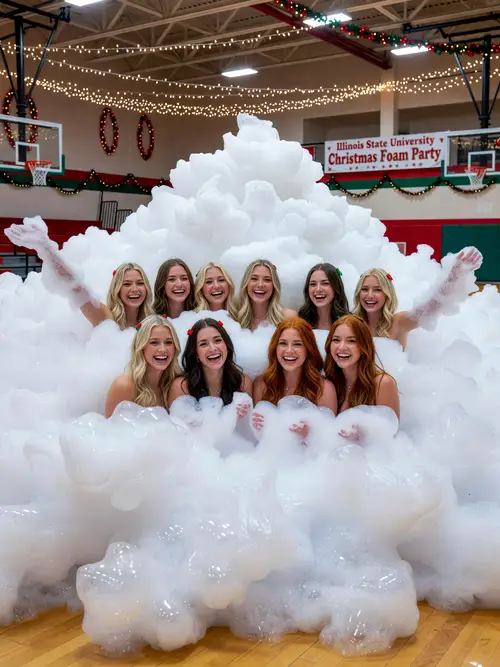 Christmas Foam Party Fun at Illinois State University