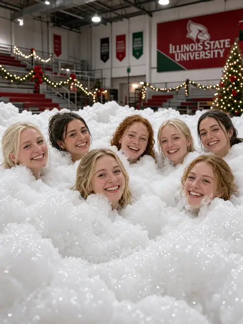 Indoor Christmas Foam Party at Illinois State University