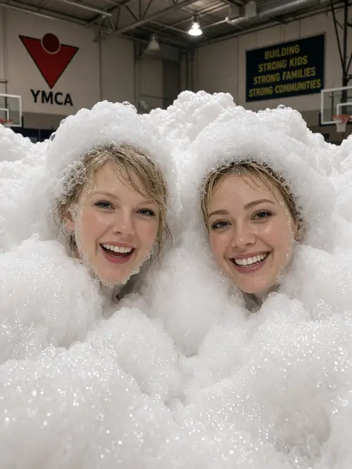 Taylor Swift & Hilary Duff's Fun Foam Party Photoshoot