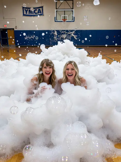Taylor Swift & Hilary Duff: Fun Foam Party Photoshoot