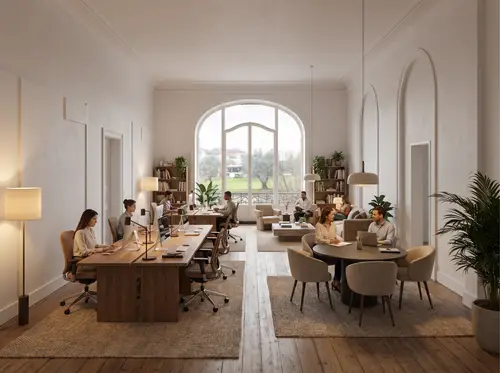 Cozy Modern Office Furniture for 15 Persons