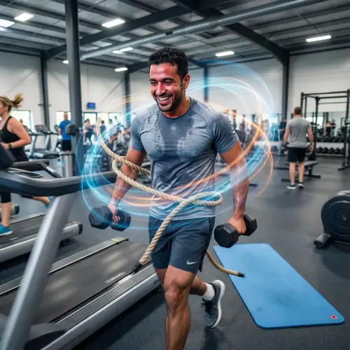 Dynamic Middle-Eastern Man Engaged in Multi-Fitness Activities