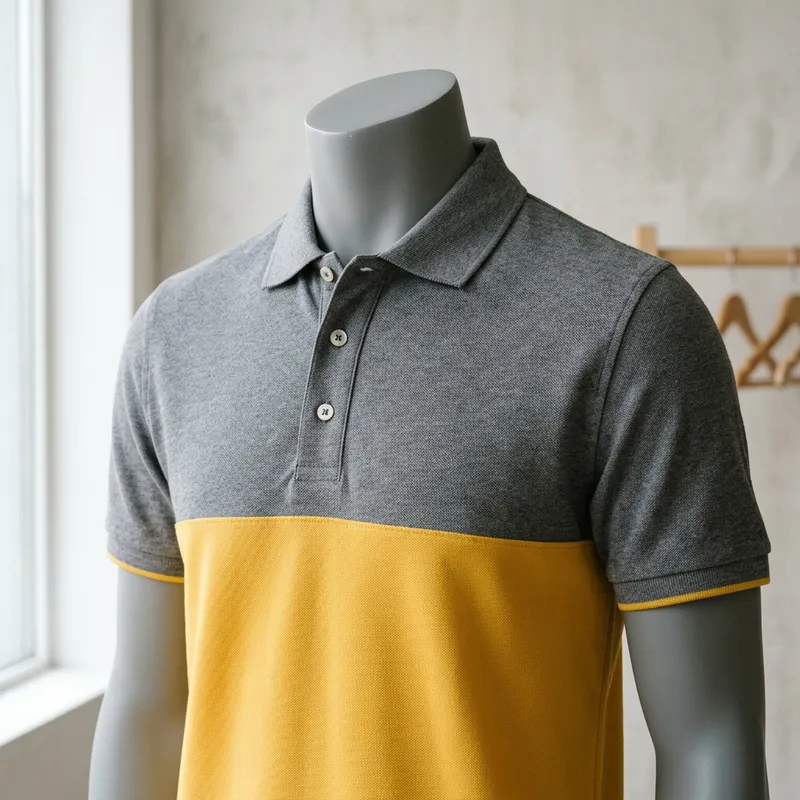 Stylish Gray and Yellow Polo Shirt for Men