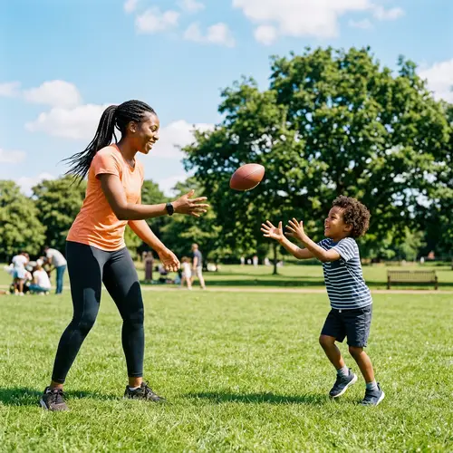 Young Black Mother Teaches Son Catch Football | Heartwarming Scene