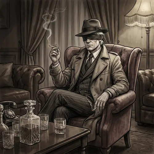 Satoru Gojo in Mafia Style: Classic Illustration