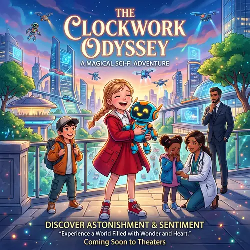 Whimsical Sci-Fi Adventure Movie Poster