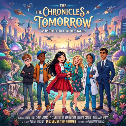 Whimsical Movie Poster of Adventure & Friendship