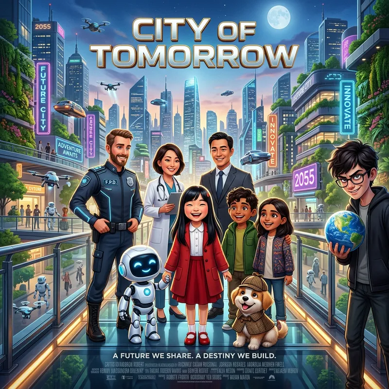 Futuristic Cityscape Poster Design