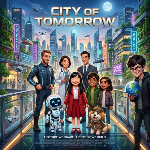 Futuristic Cityscape Poster Design