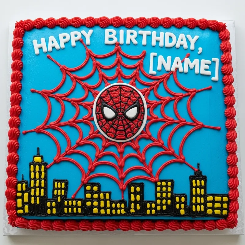 Spiderman Theme Birthday Cake for 5 Year Old