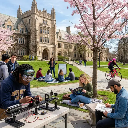 Diverse University Scene: Clarity in Campus Life