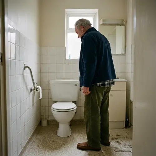 Old Man Facing Toilet: A Unique Perspective