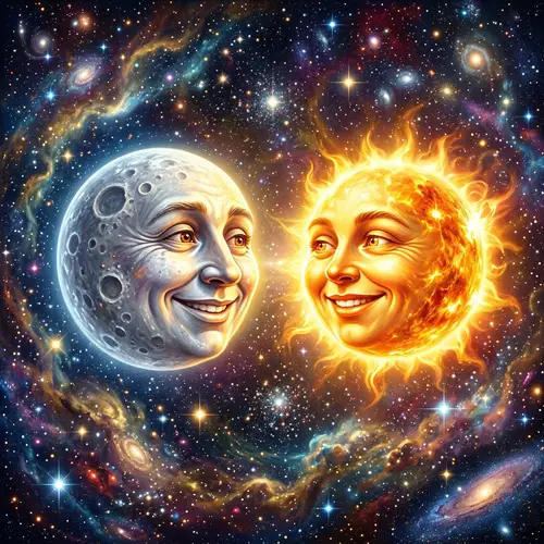 Man in the Moon Loving the Celestial Sun