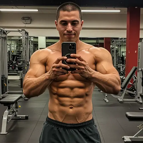 Ripped Man Selfie: Showcase Your Six-Pack Abs