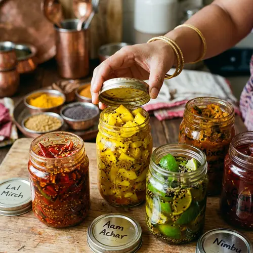 Indian Pickle Jars: Vibrant Colors & Aromatic Spices