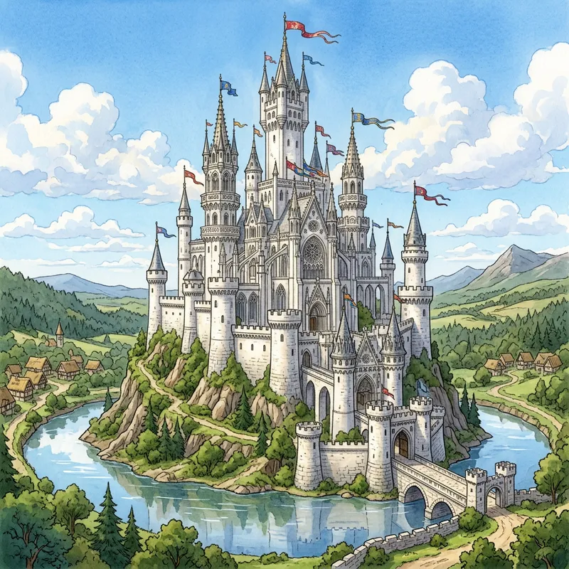 Dream-like Disney Castle Illustration