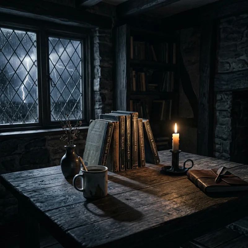 Enigmatic Existentialism: Dark and Moody Vibe